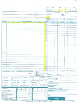 Farm Implement Repair Order