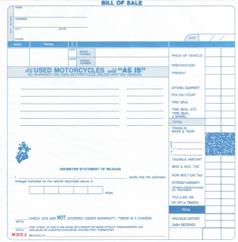 Motorcycle Bill of Sale